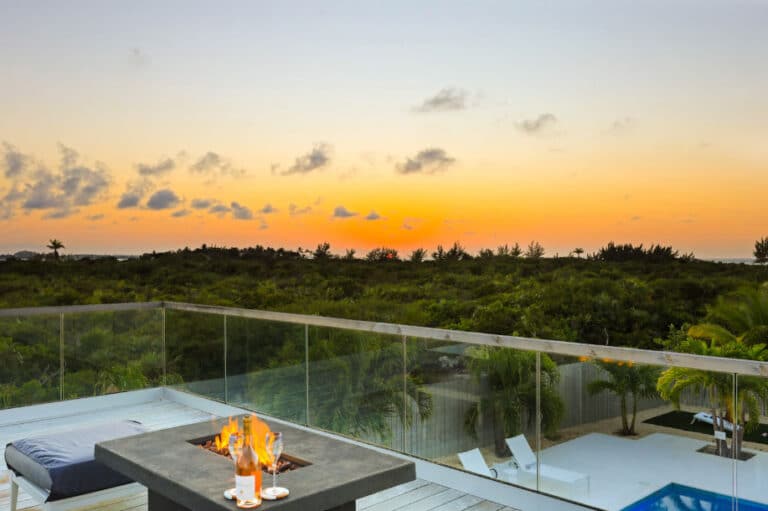 Sunset from the balcony, Sunset Beach Villa Rentals